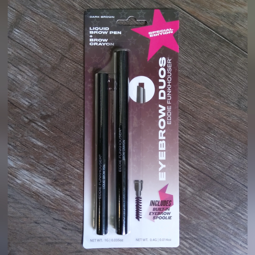 EDDIE FUNKHOUSER Eyebrow Duos in Dark Brown NEW